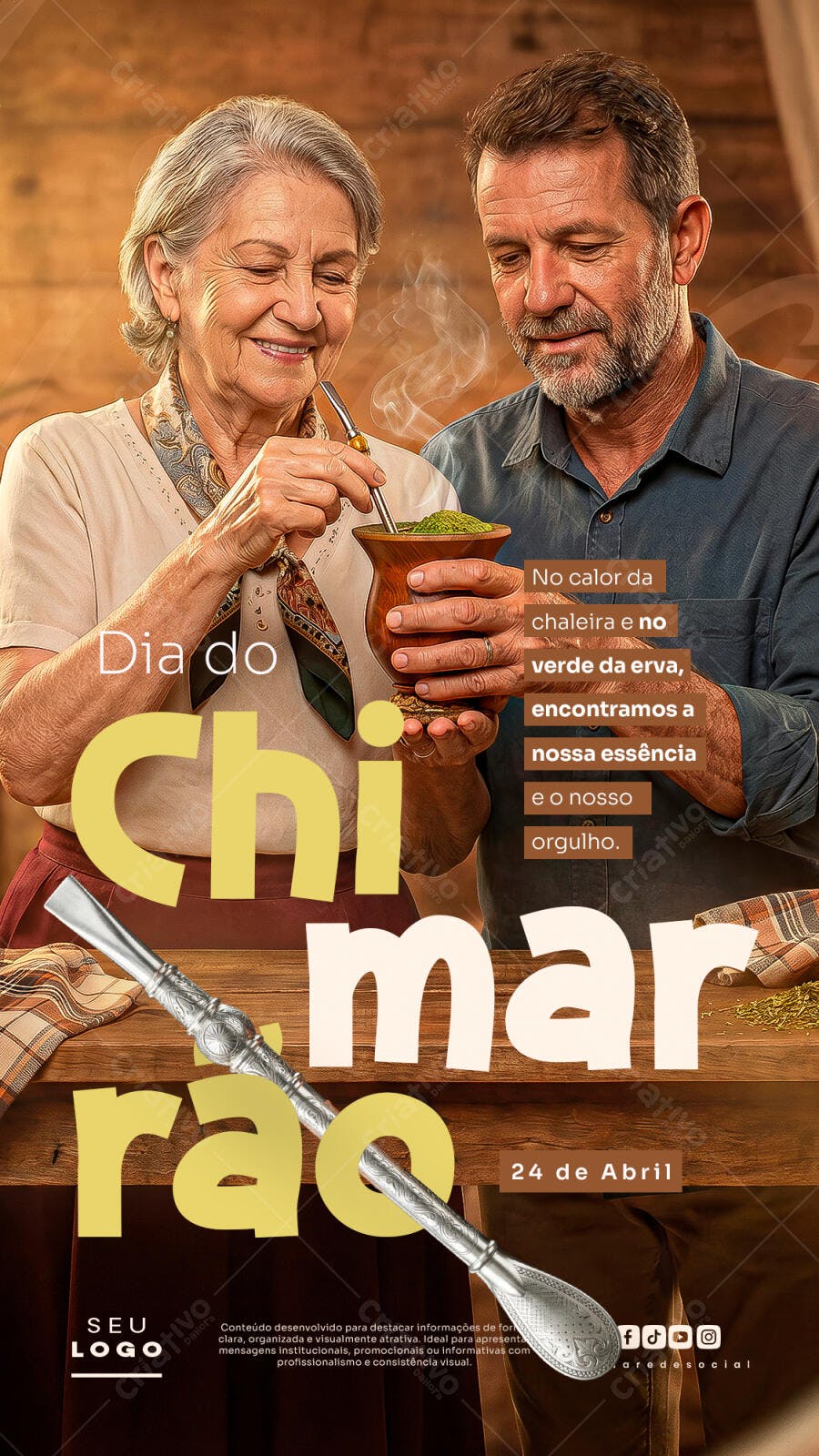 Post Instagram Dia do Chimarrão 24 de Abril PSD Editável