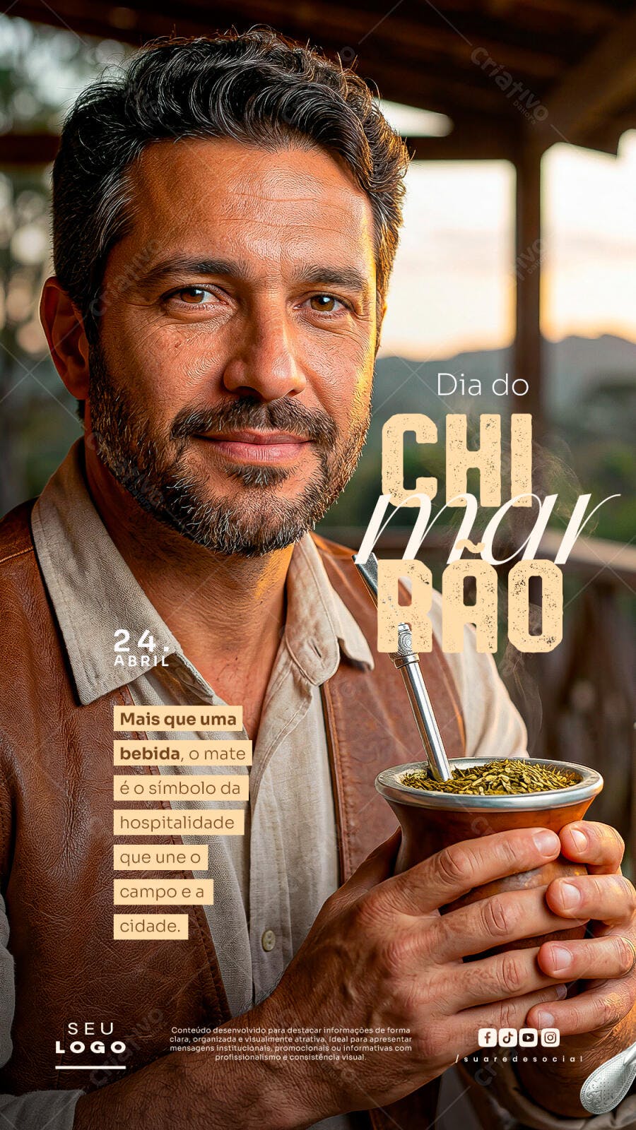 Story Dia do Chimarrão 24 de Abril PSD Editável