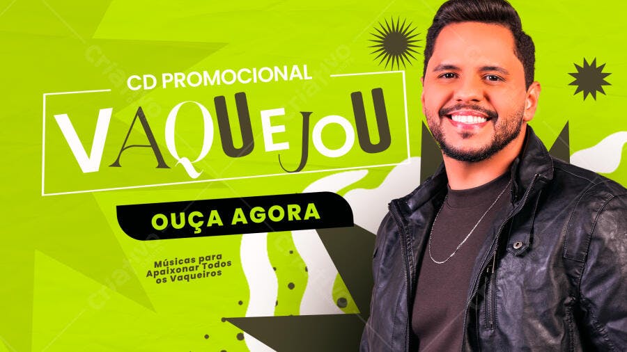 Template Canva Capa CD Promocional Vaquejada Sertanejo Editável