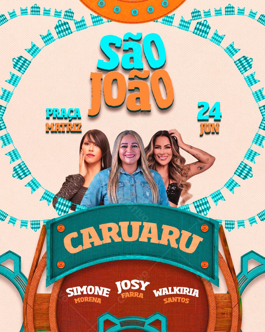 Template Canva Post São João Festa Junina Caruaru Editável