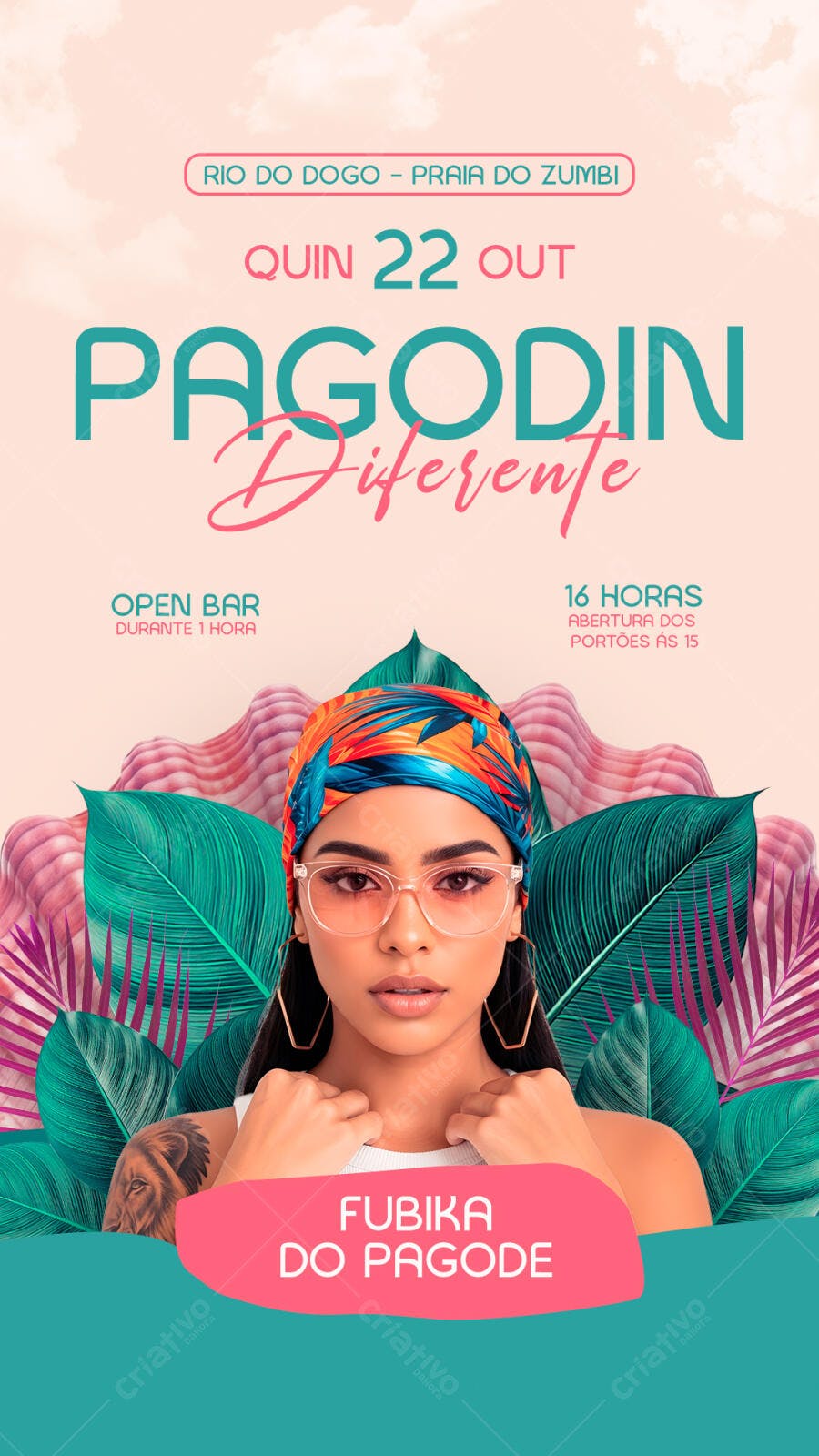 Template Canva Story Pagodin Diferente Outubro Tropical Editável