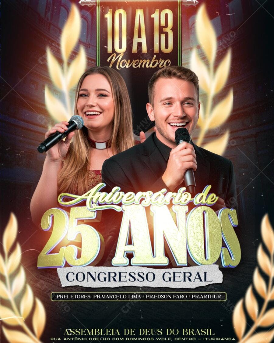 Flyer Aniversário 25 Anos Congresso Geral Novembro PSD Editável