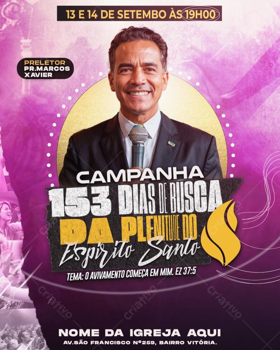 Flyer Campanha Igreja Evangélica Setembro PSD Editável