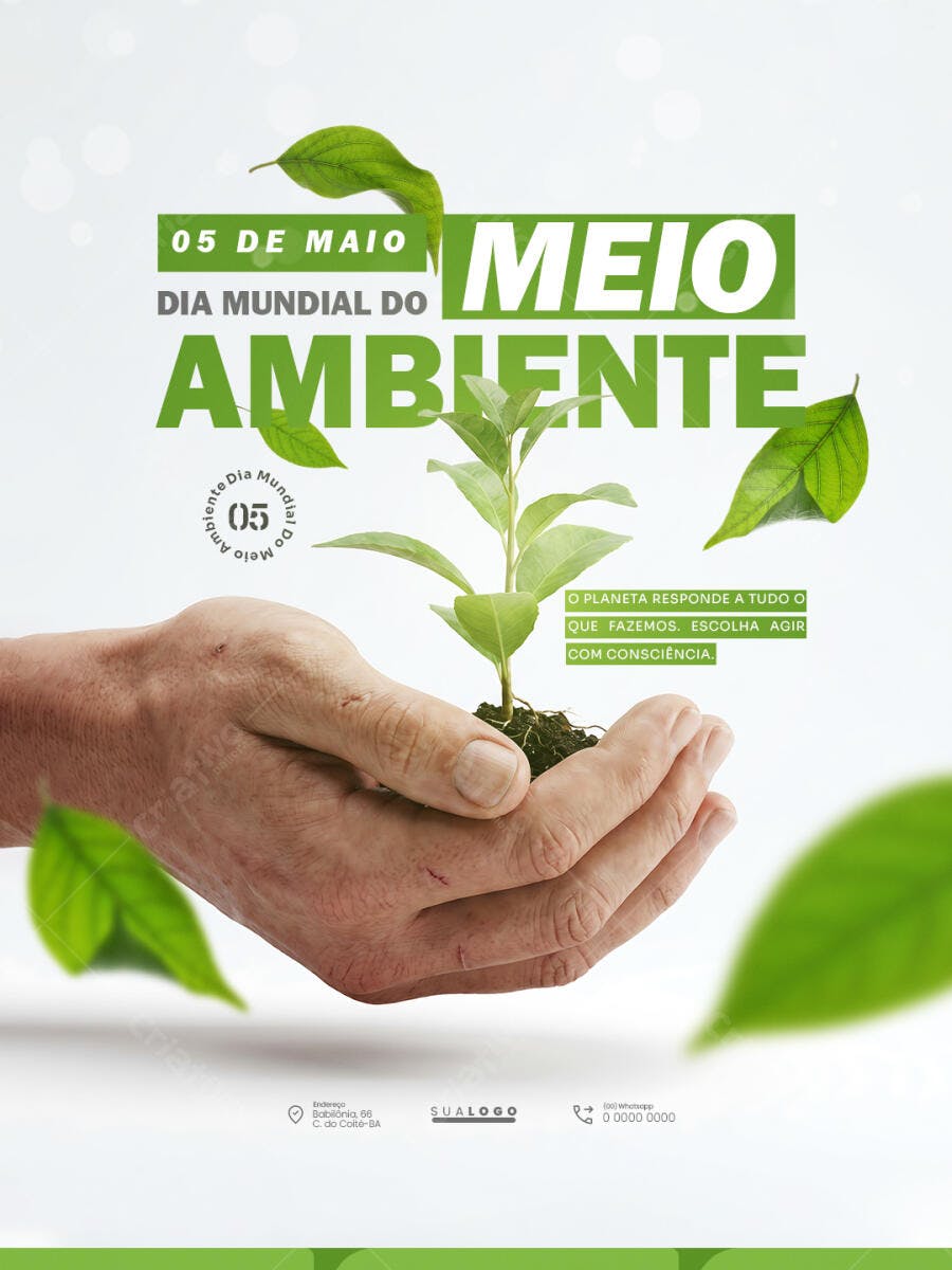 Flyer Dia Mundial do Meio Ambiente 5 de Junho PSD Editável