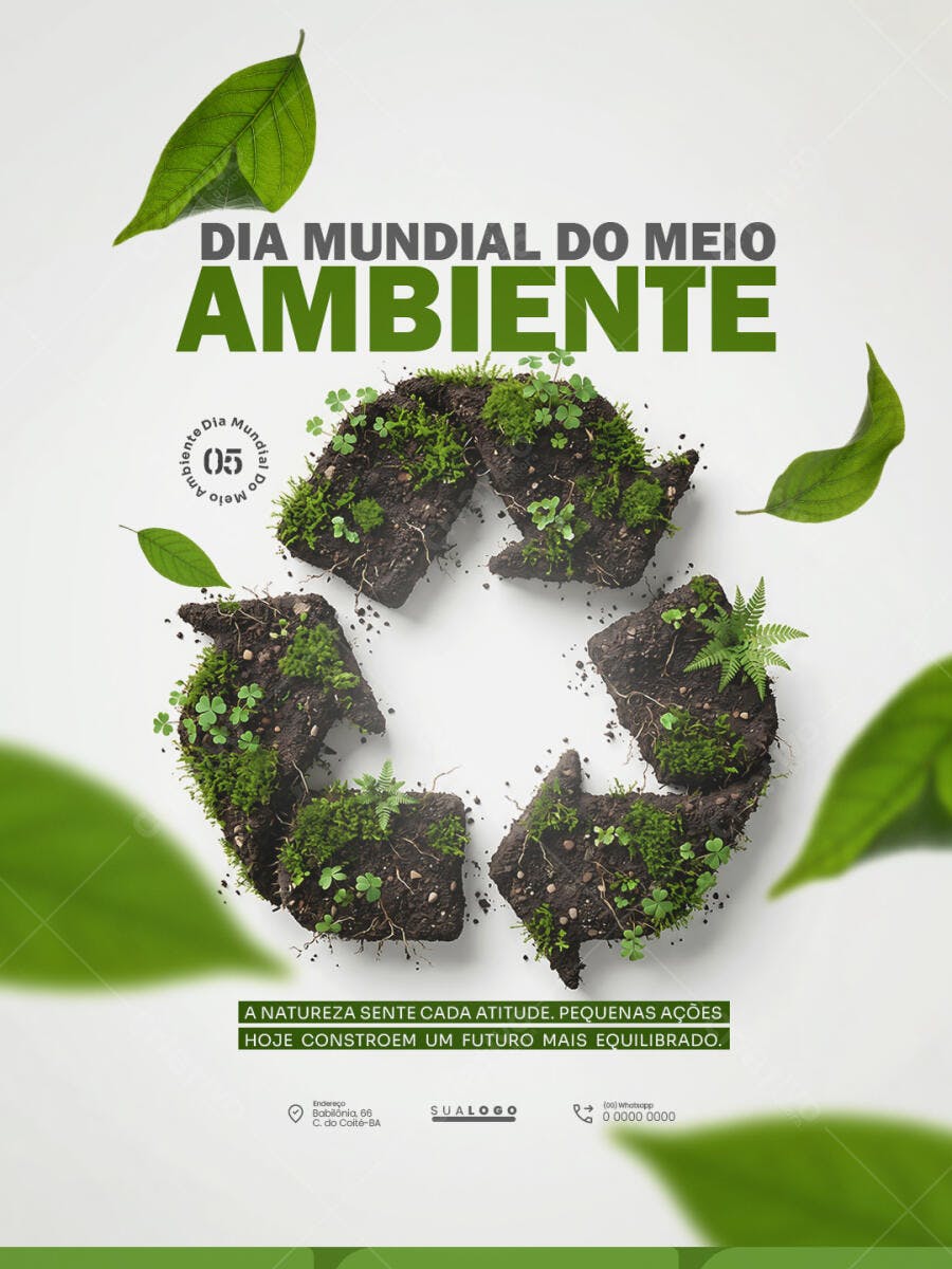 Flyer Dia Mundial Meio Ambiente 5 de Junho PSD Editável