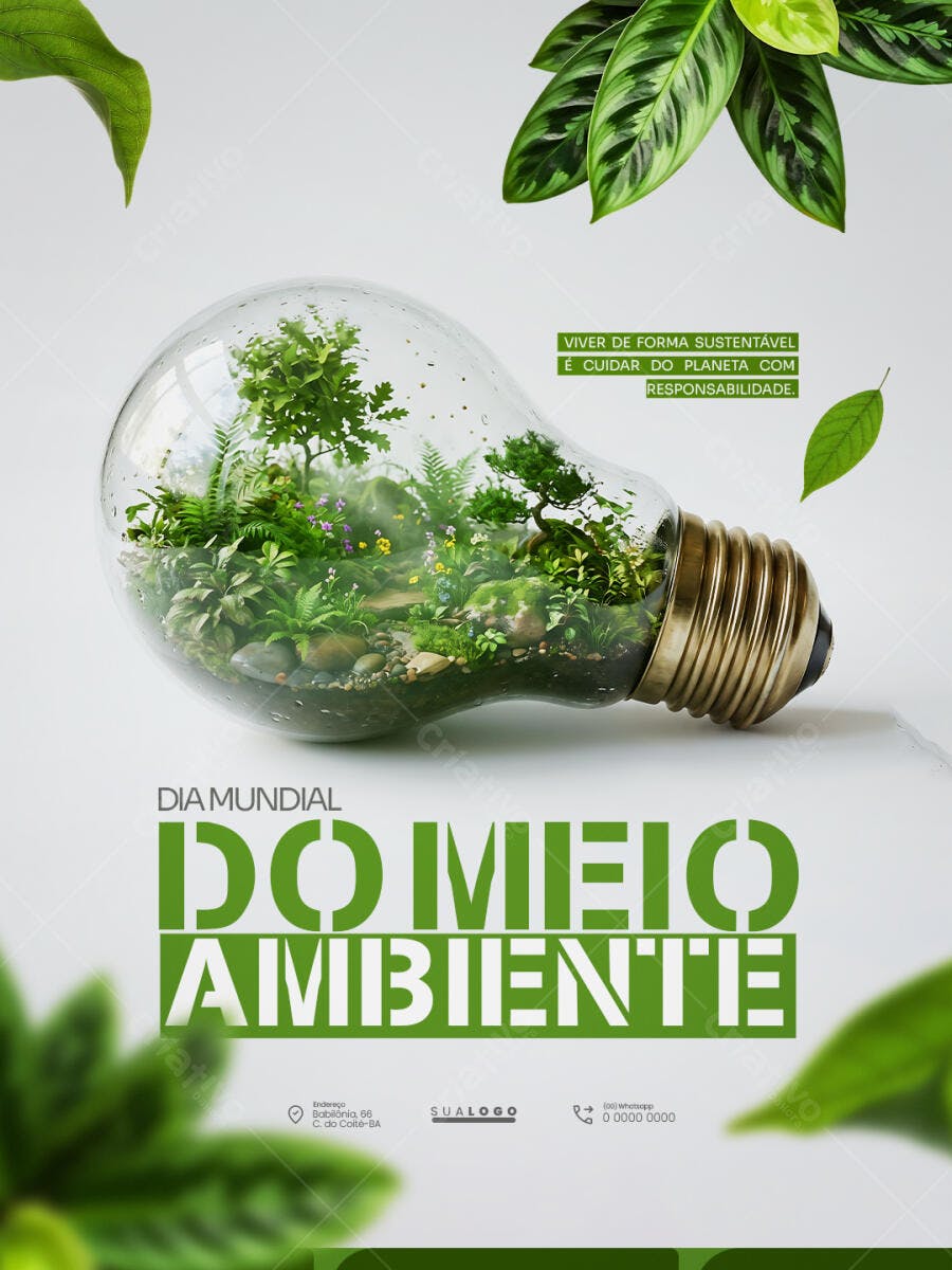 Flyer Dia Mundial Meio Ambiente Sustentabilidade PSD Editável