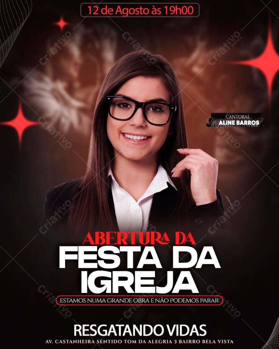 Flyer Festa da Igreja Evento Religioso PSD Editável