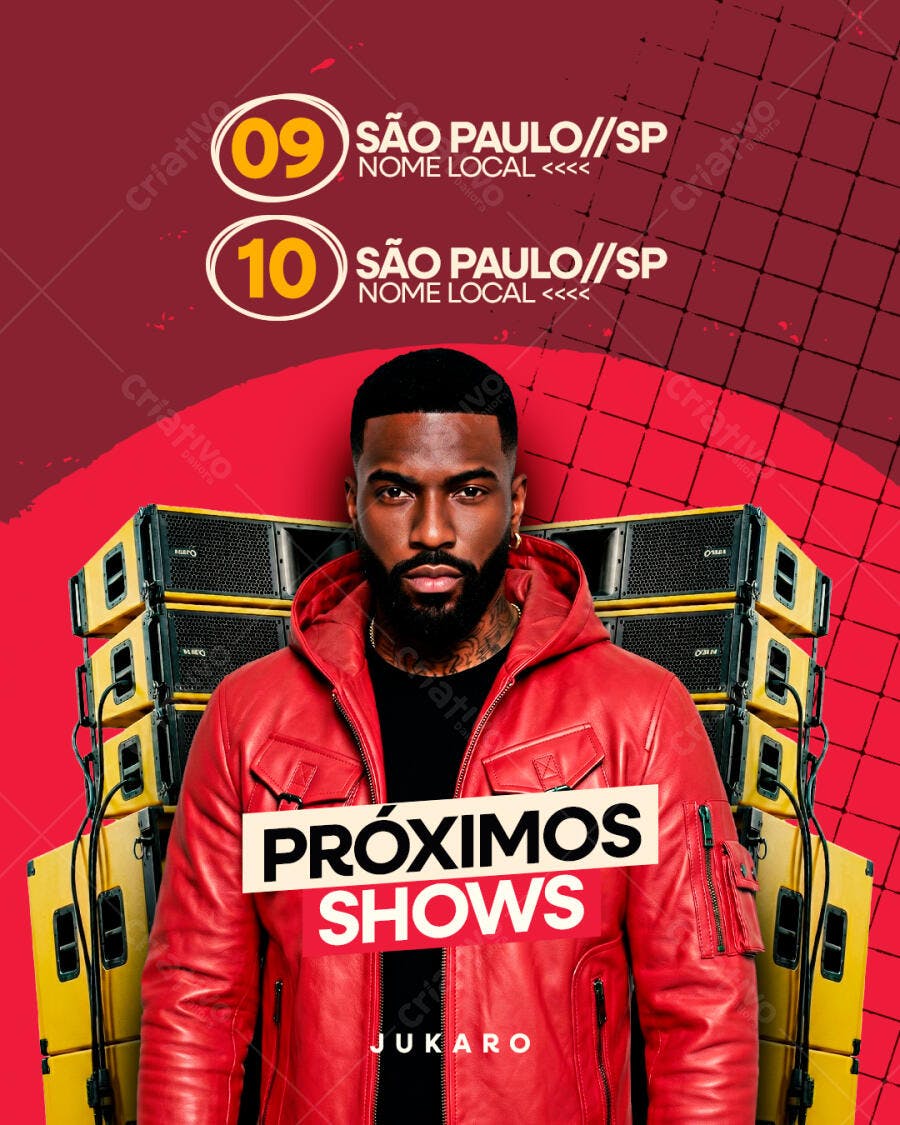 Flyer Próximos Shows Evento Musical PSD Editável