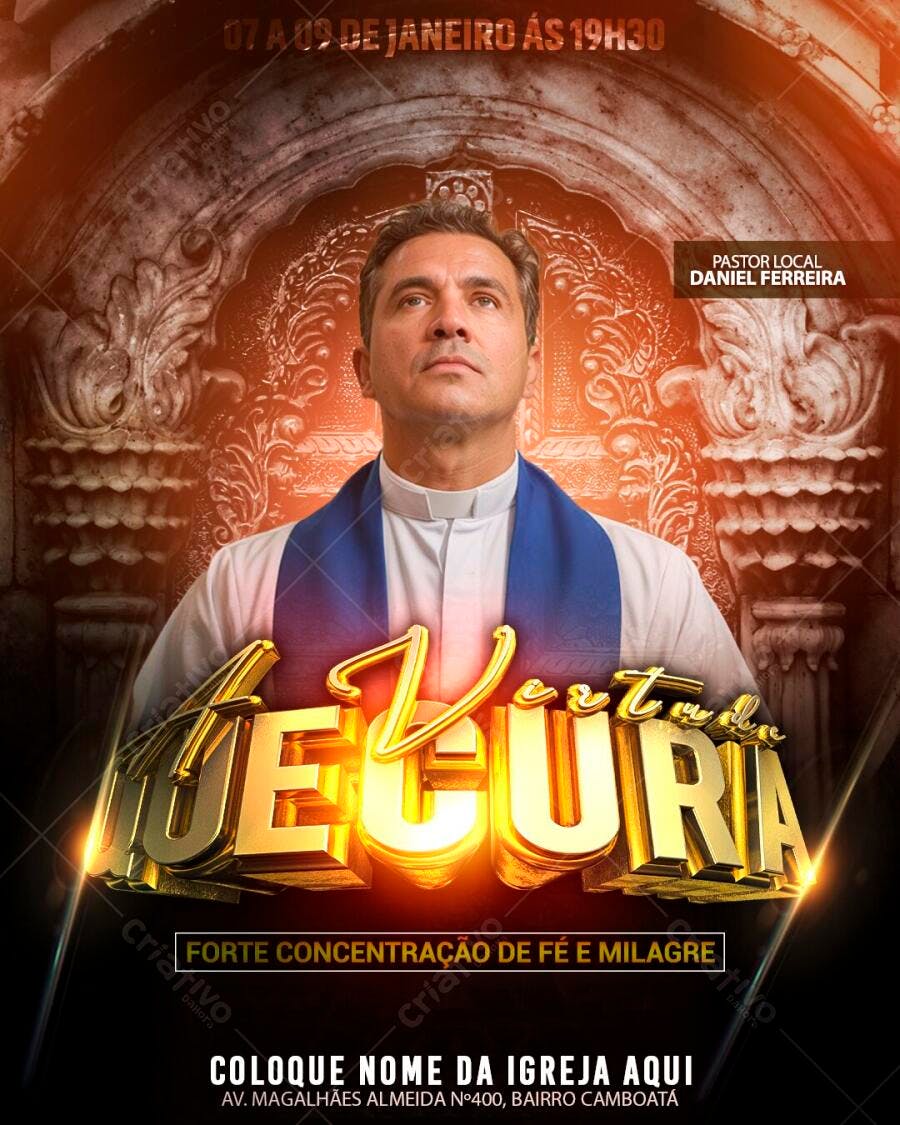 Flyer Vigília Igreja Evangélica PSD Editável
