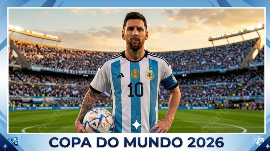 Foto Lionel Messi Camisa Argentina Copa do Mundo 2026 Estádio