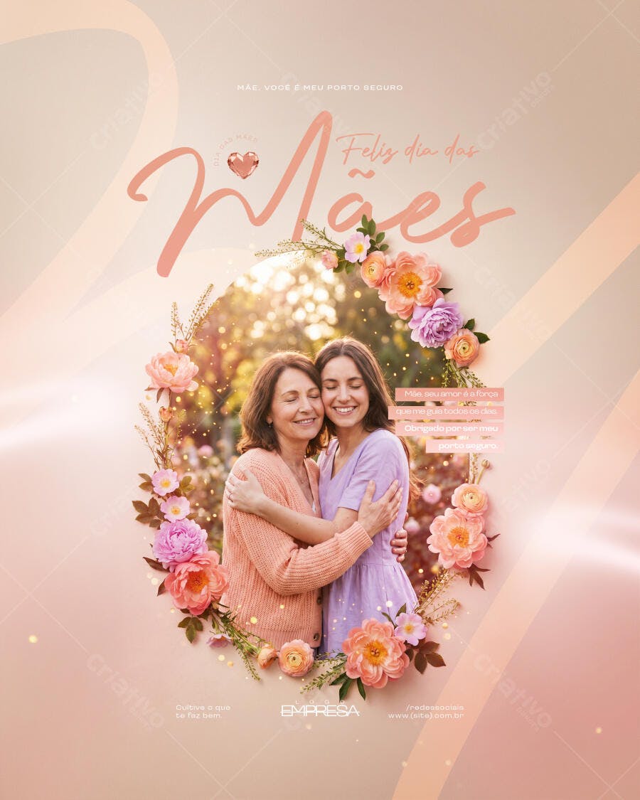 Post Dia das Mães Floral Delicado PSD Editável