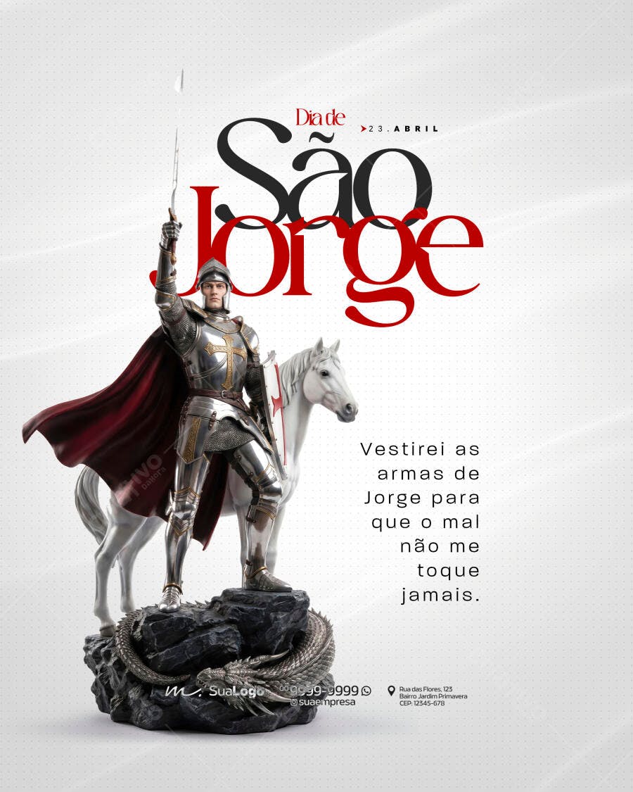 Post Dia de São Jorge 23 de Abril PSD Editável