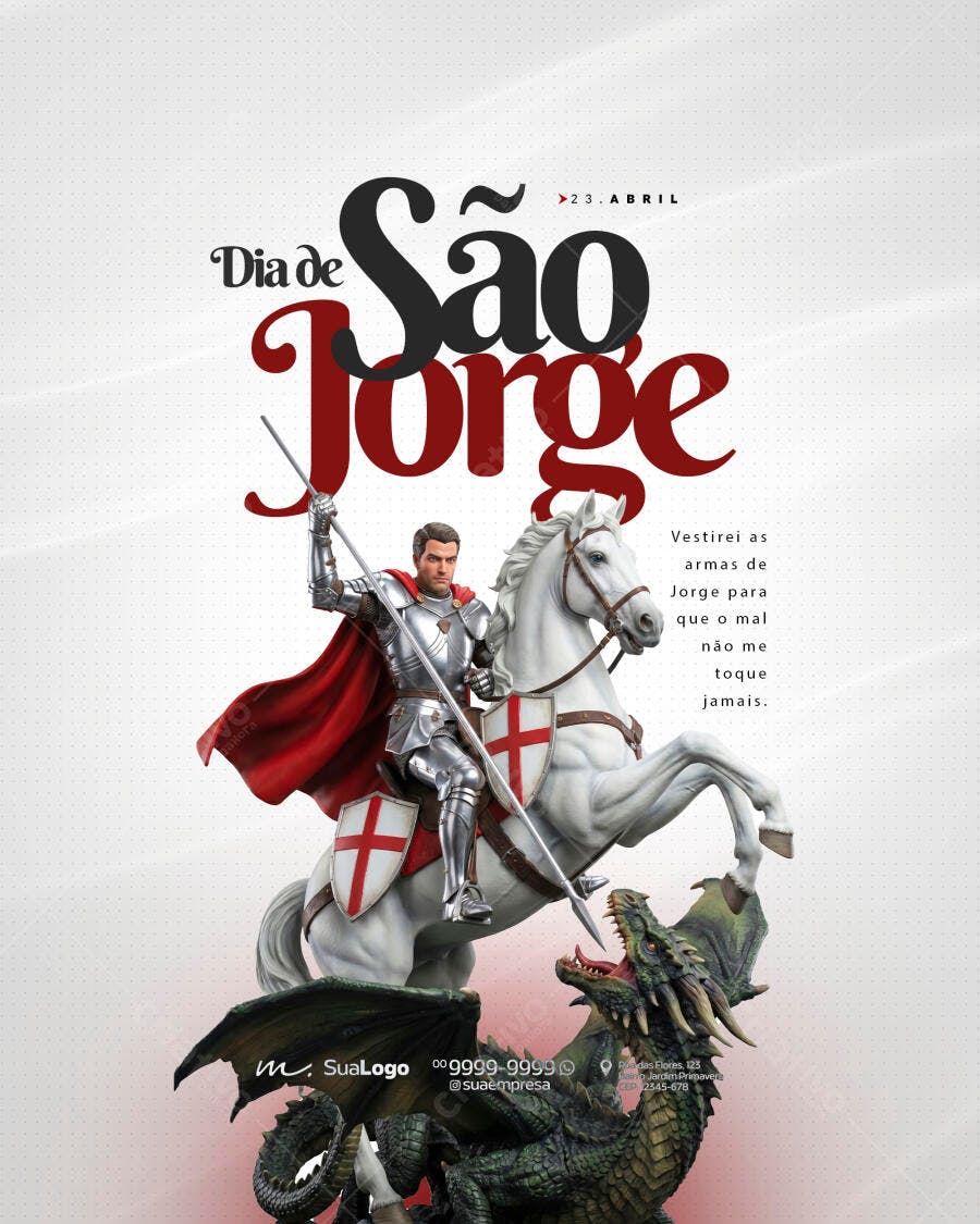 Post Dia de São Jorge 23 de Abril PSD Editável