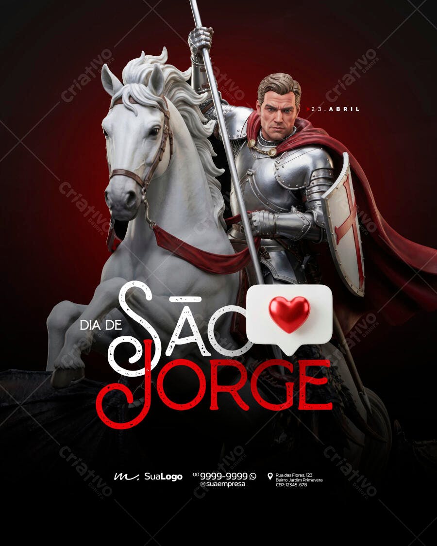 Post Dia de São Jorge 23 de Abril PSD Editável