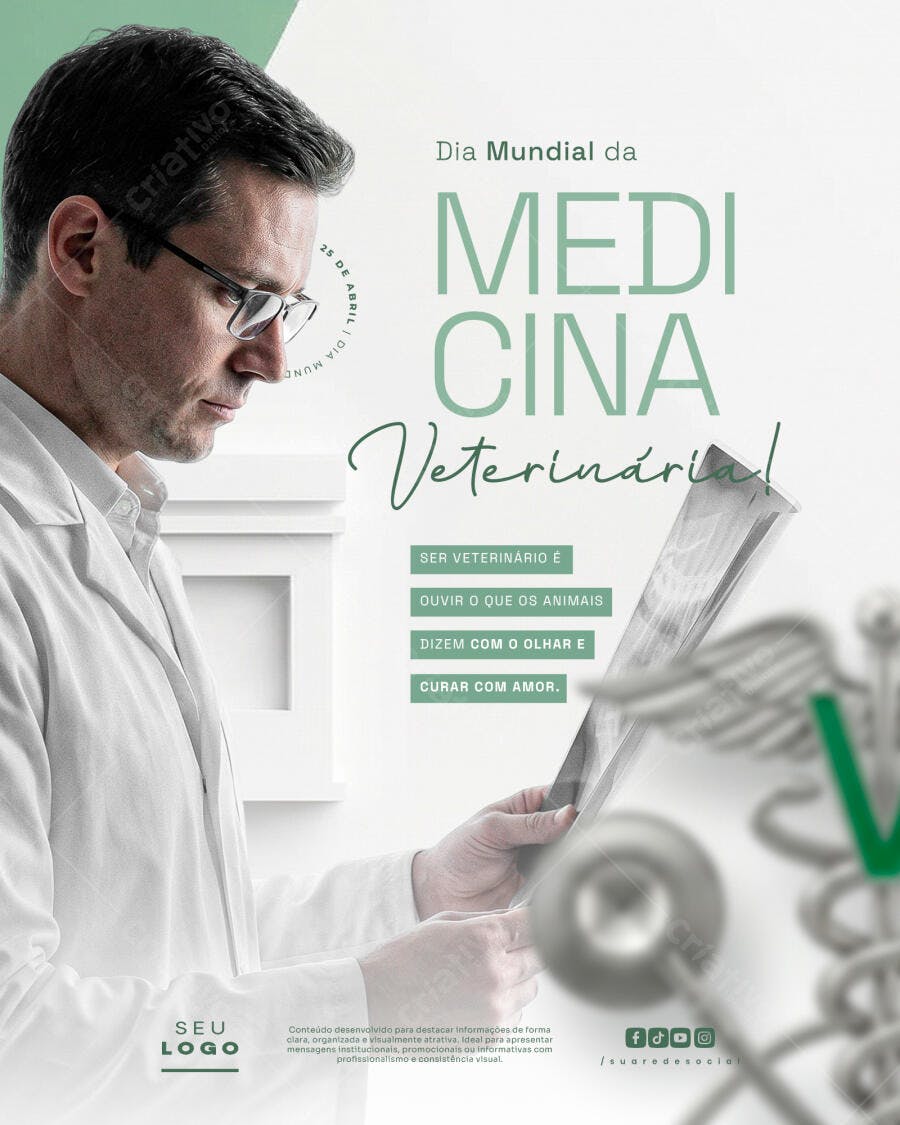 Post Dia Mundial Medicina Veterinária PSD Editável