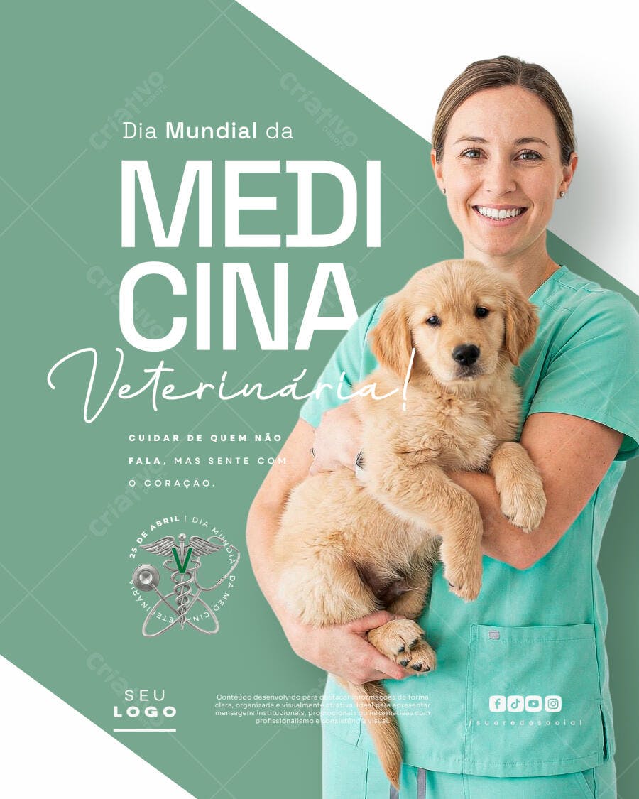 Post Dia Mundial Medicina Veterinária PSD Editável