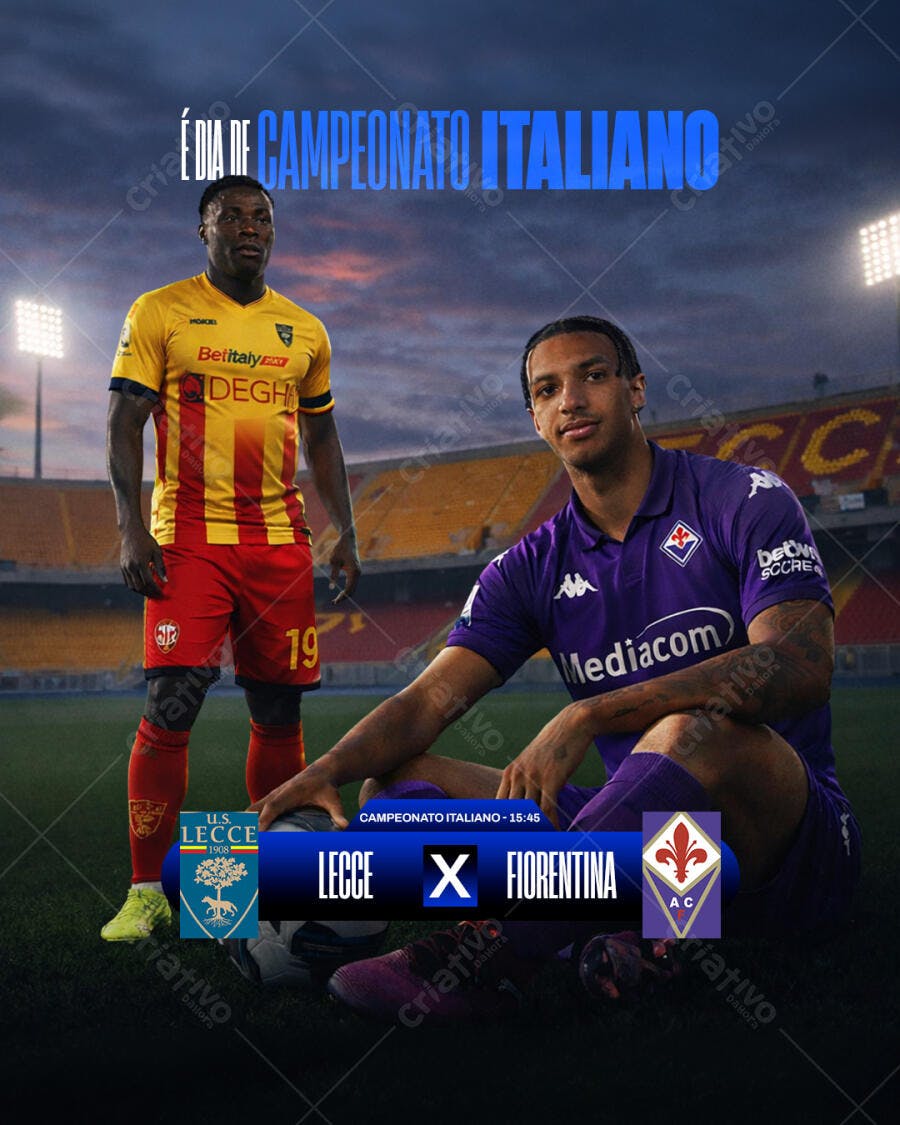 Post Instagram Campeonato Italiano Futebol PSD Editável