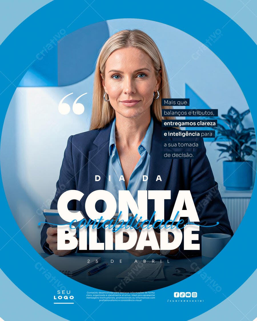 Post Instagram Dia da Contabilidade 25 de Abril PSD Editável