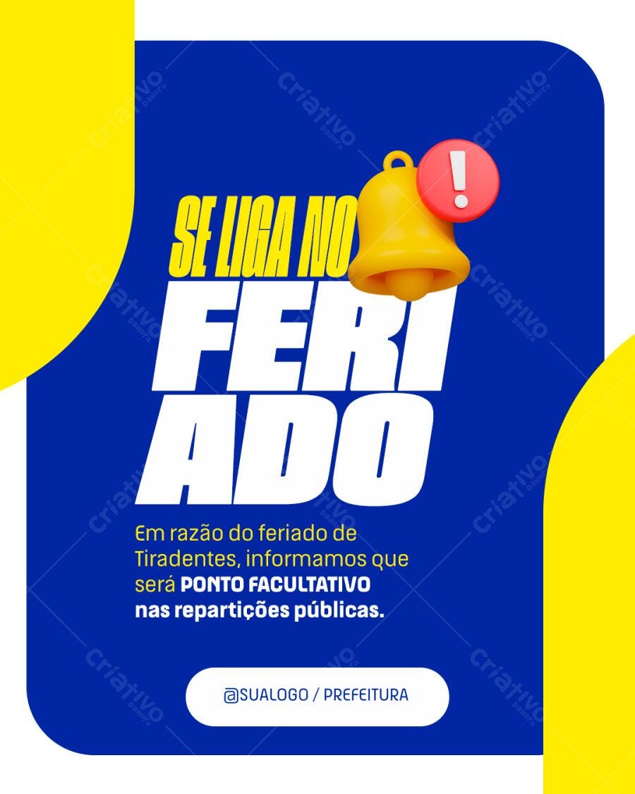 Post Instagram Feriado Tiradentes Abril PSD Editável