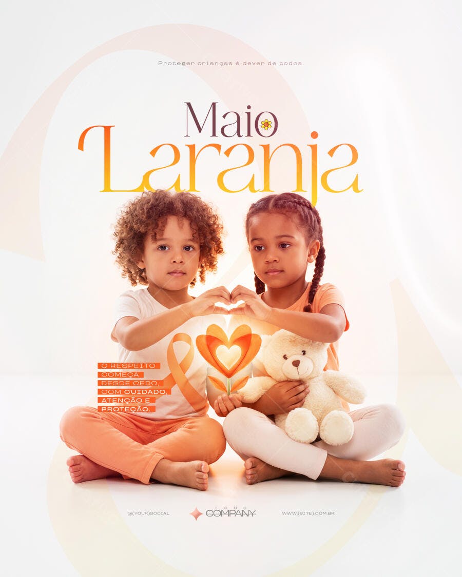 Post Instagram Maio Laranja Conscientização PSD Editável