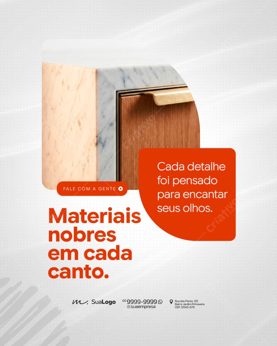 Post Instagram Marcenaria Móveis Planejados PSD Editável
