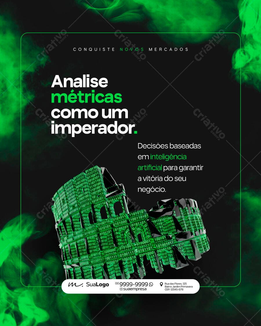 Post Instagram Marketing Digital Inteligência Artificial PSD Editável