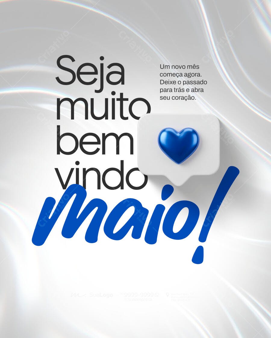 Post Instagram Seja Bem-Vindo Maio PSD Editável