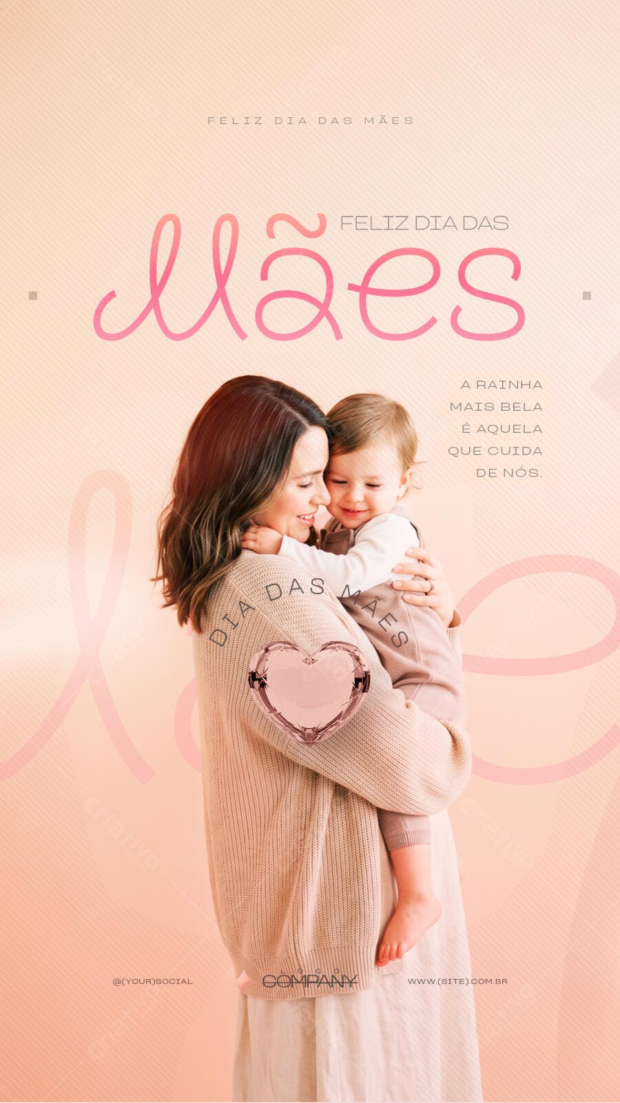 Story Dia das Mães Mãe e Filho PSD Editável