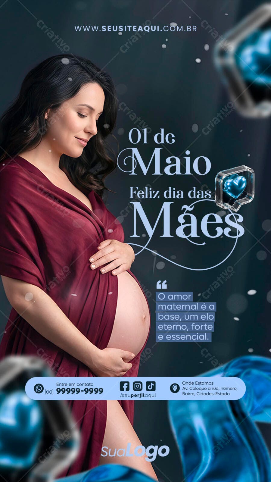 Story Dia das Mães Maio Gestante PSD Editável