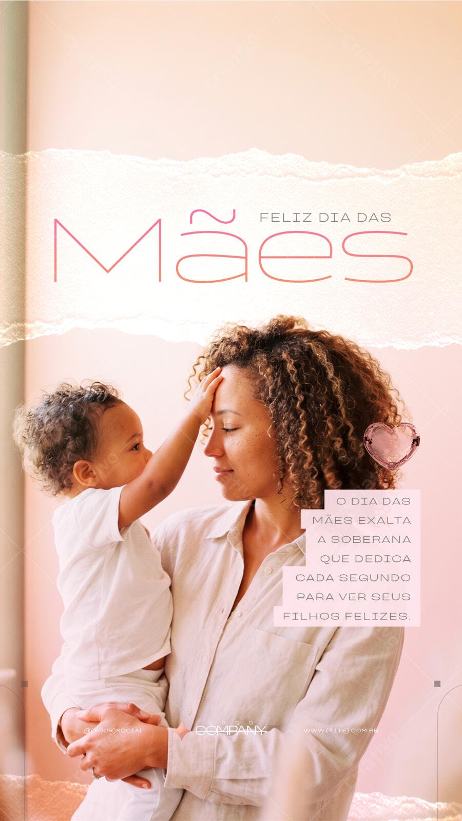 Story Dia das Mães Minimalista Rosa PSD Editável