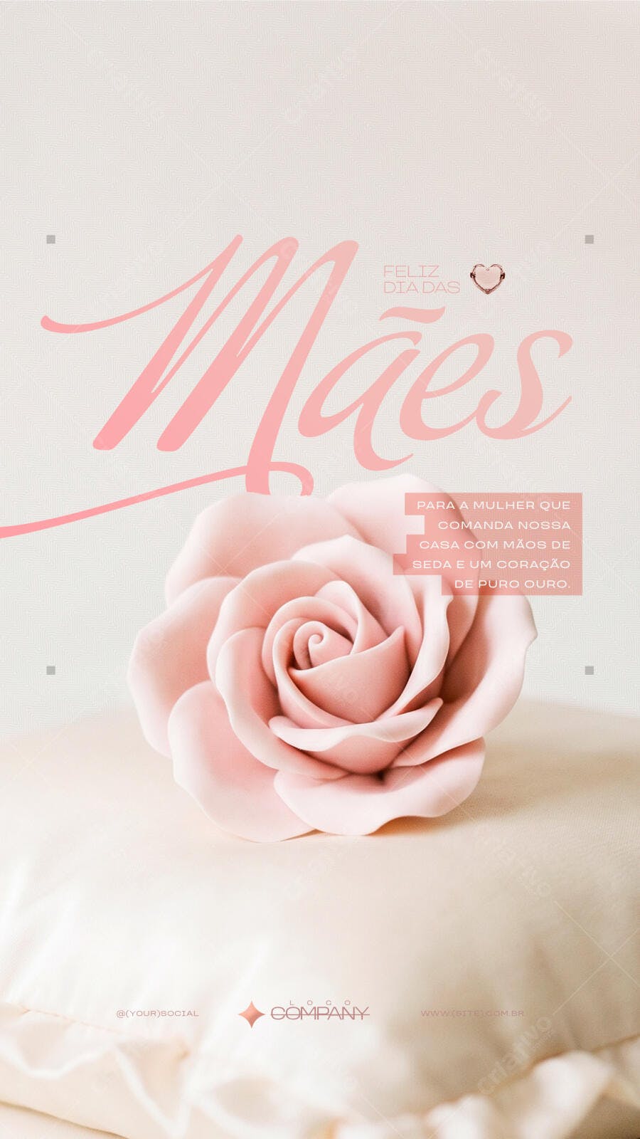 Story Dia das Mães Rosa Delicado PSD Editável