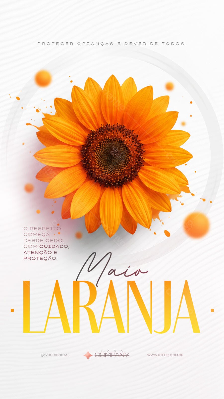 Story Maio Laranja Proteção Crianças PSD Editável