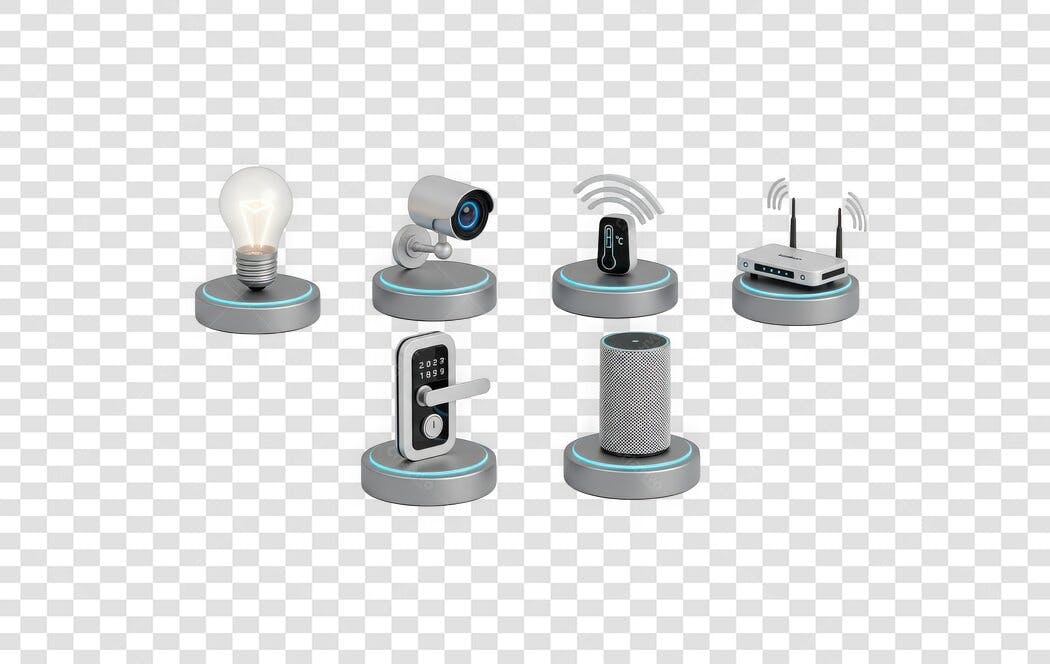 Elemento 3D Dispositivos Casa Inteligente IOT PNG Fundo Transparente
