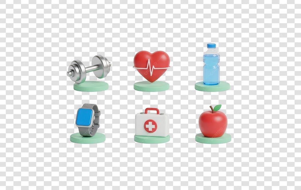 Elemento 3D Saúde e Bem-Estar Fitness PNG Fundo Transparente