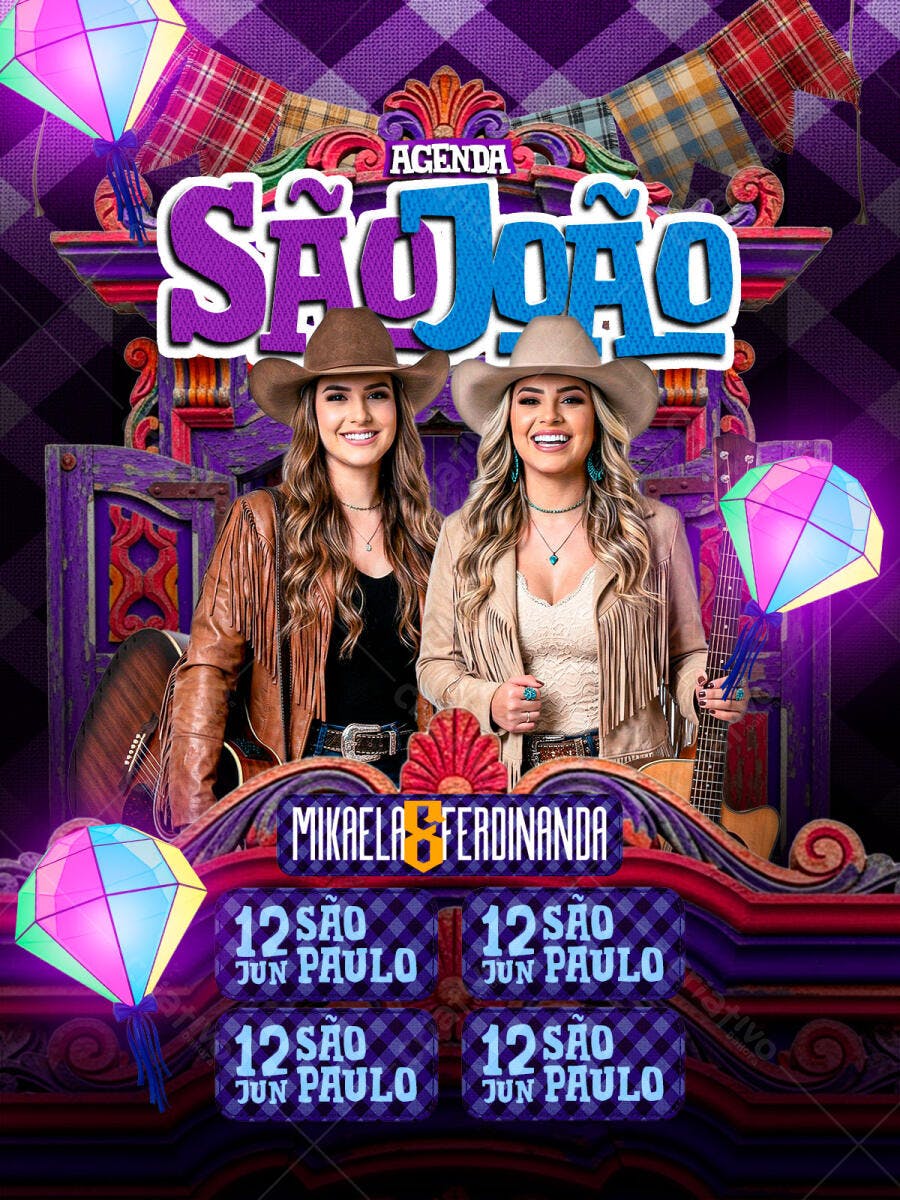 Flyer Agenda São João Festa Junina PSD Editável