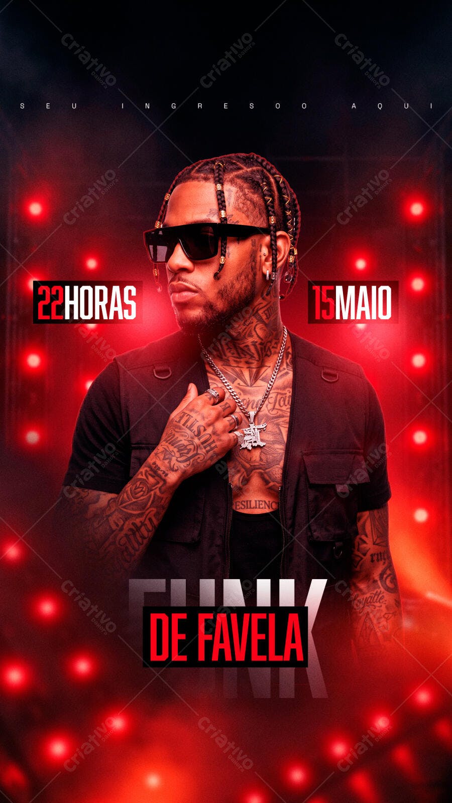 Flyer Funk de Favela Evento Balada PSD Editável