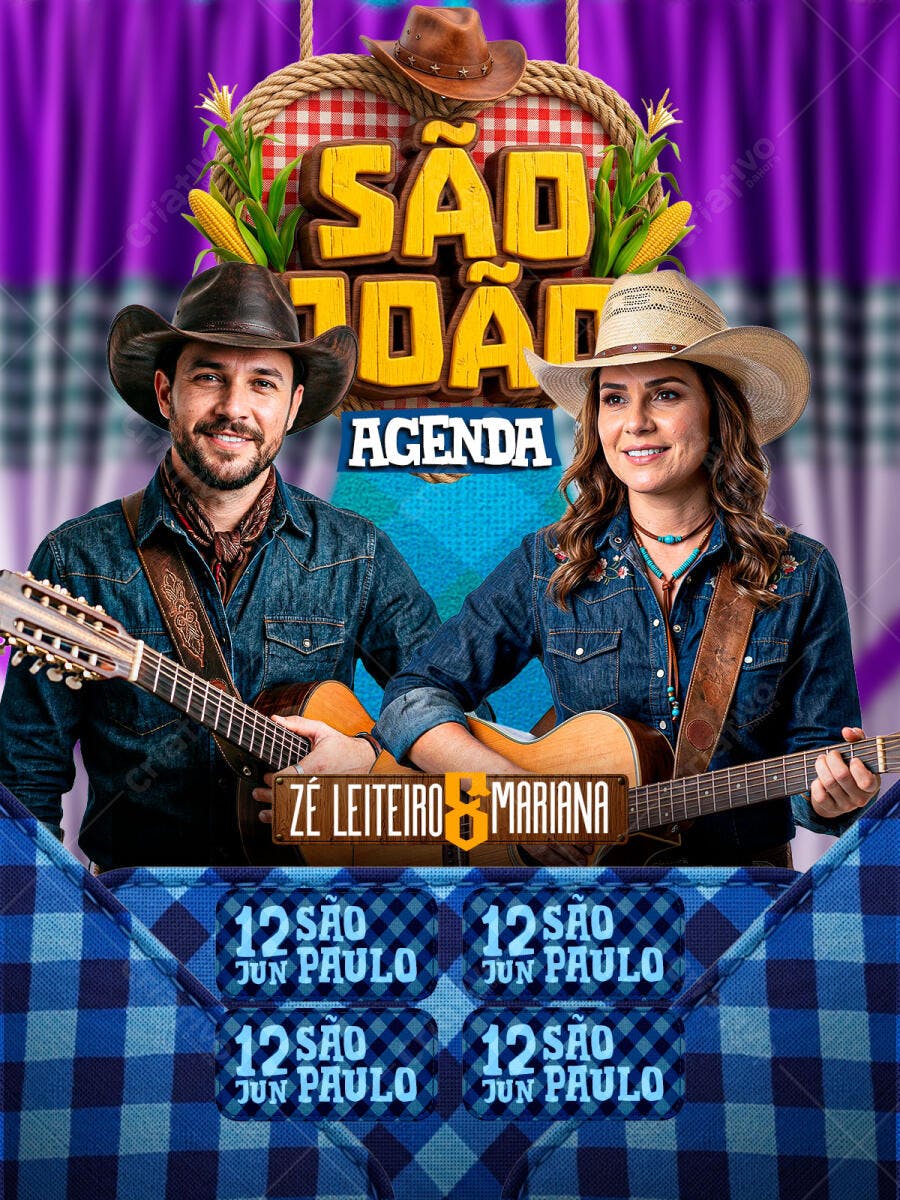 Flyer São João Agenda Festa Junina PSD Editável