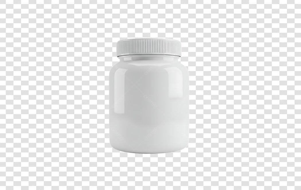 Foto Recortada Pote Branco Suplementos Remédios PNG Fundo Transparente