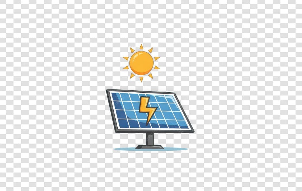 Ilustração Painel Solar Energia Limpa PNG Fundo Transparente