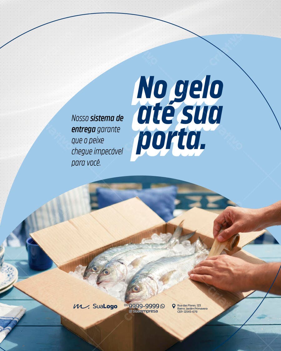 Post Instagram Peixaria Delivery PSD Editável