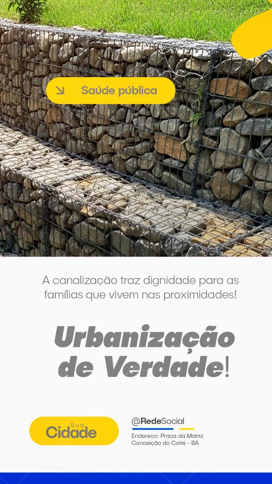 Post Instagram Urbanização Saúde Pública PSD Editável
