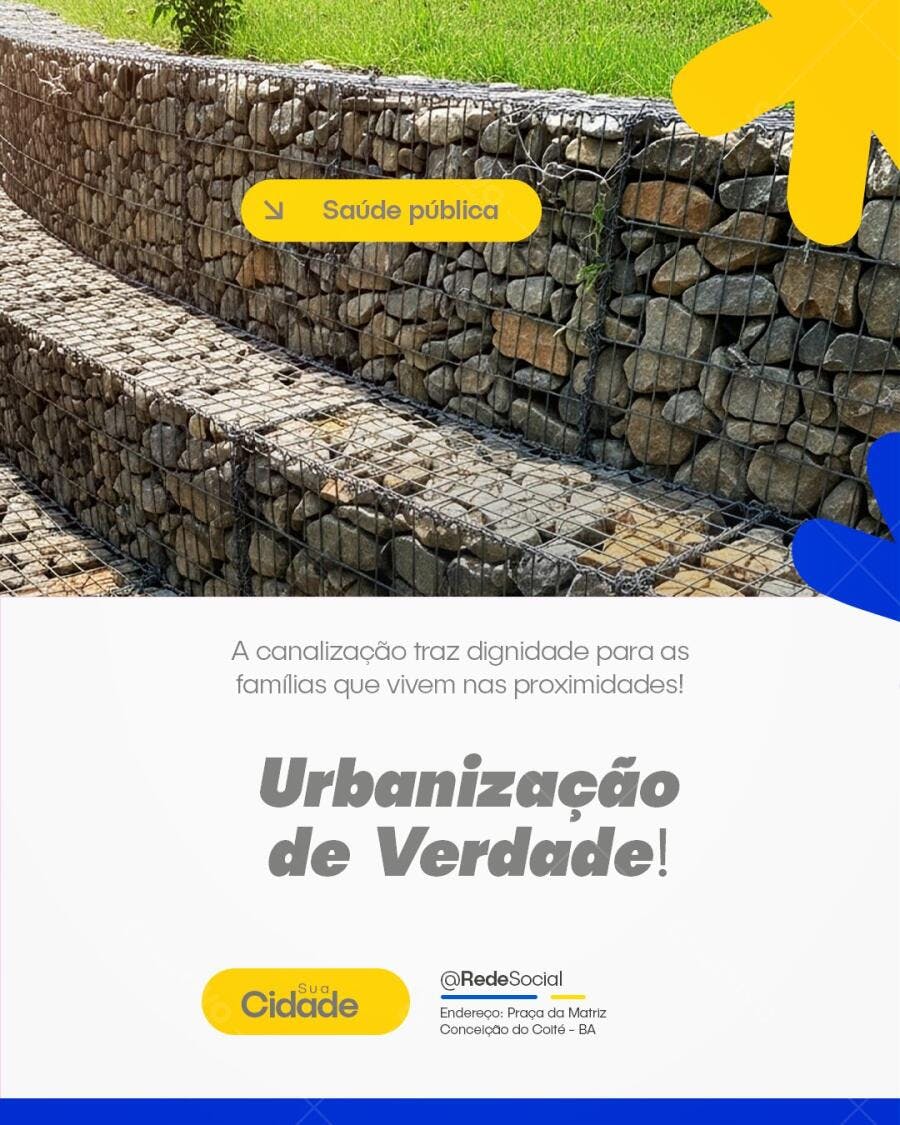 Post Social Media Urbanização Saúde Pública PSD Editável