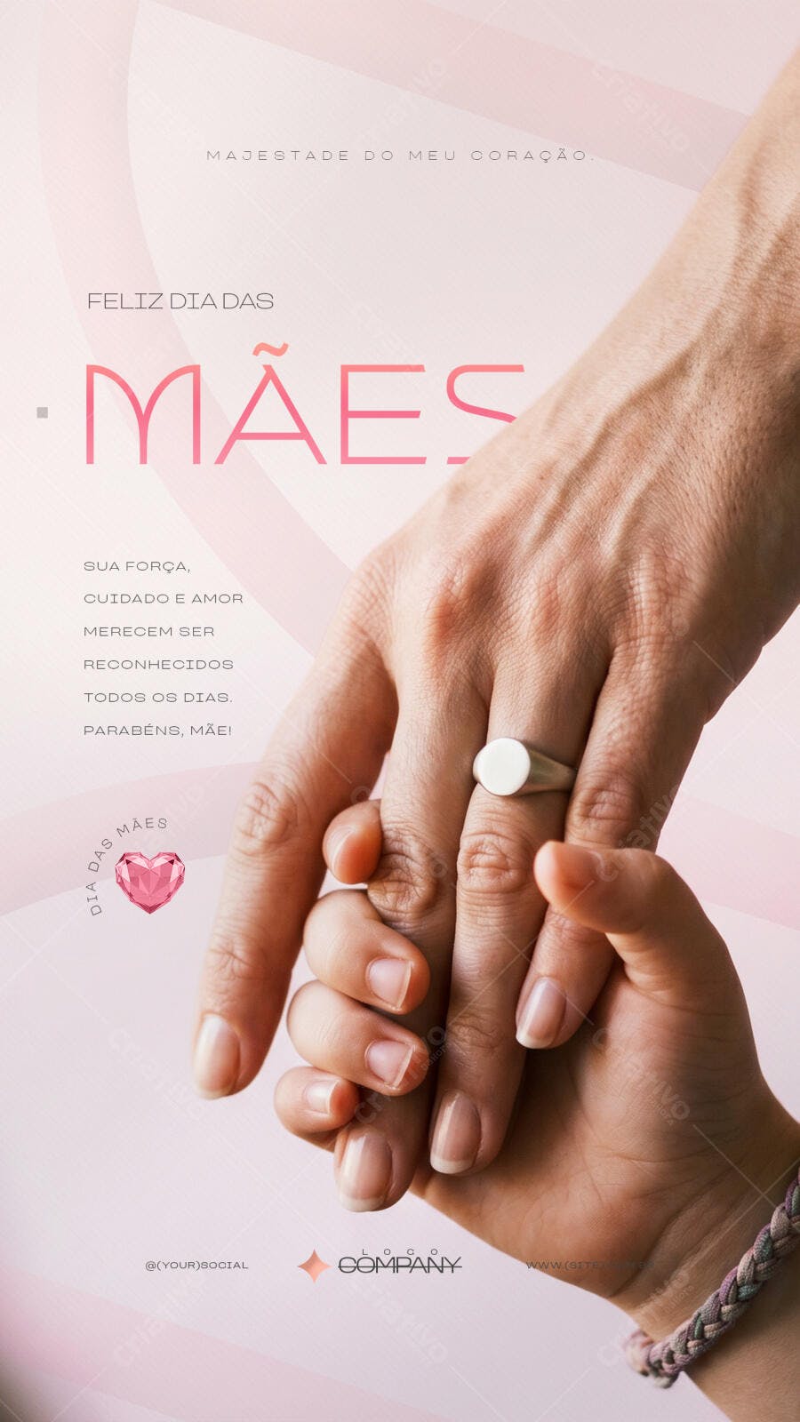 Story Instagram Dia das Mães Minimalista PSD Editável
