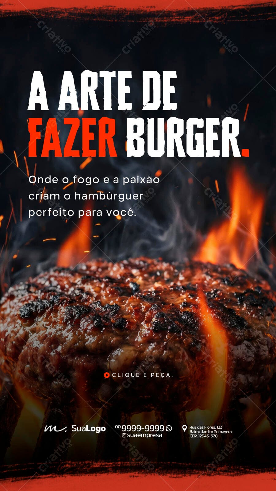 Story Instagram Hamburgueria Artesanal PSD Editável