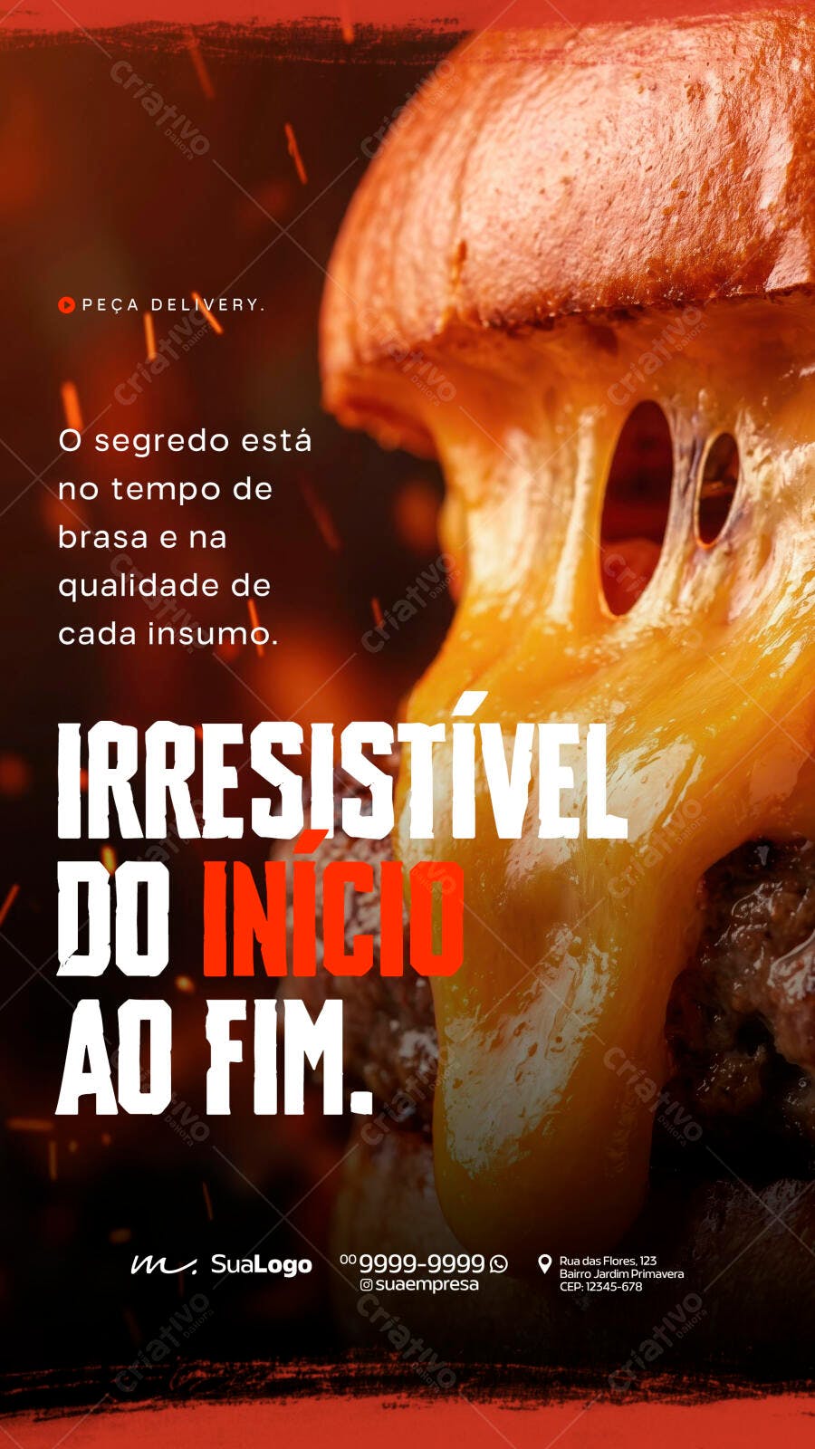 Story Instagram Hamburgueria Delivery PSD Editável