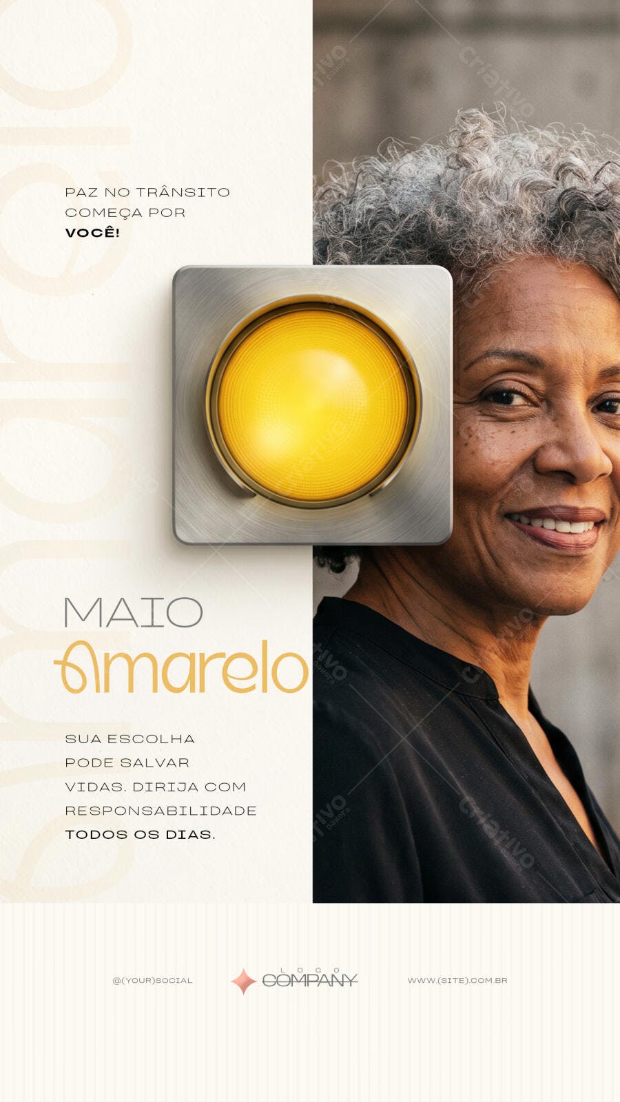 Story Instagram Maio Amarelo Conscientização Trânsito PSD Editável