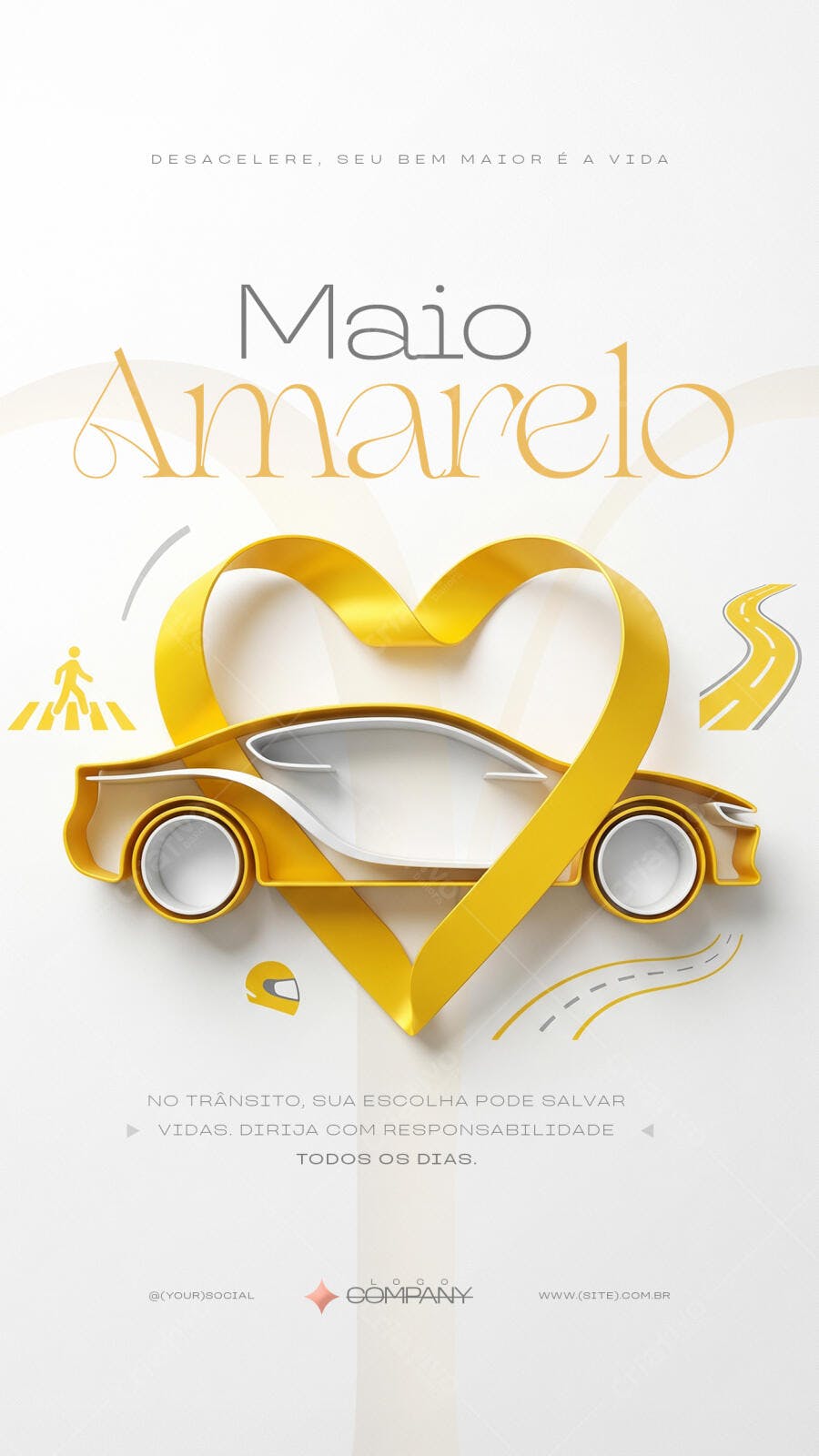 Story Maio Amarelo Conscientização Trânsito PSD Editável