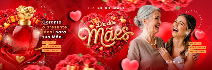 Banner Dia das Mães Perfumaria Presentes PSD Editável