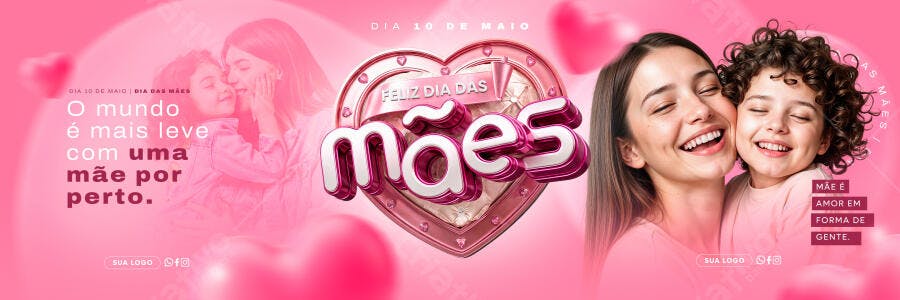 Banner Dia das Mães Promoção Loja Presentes PSD Editável