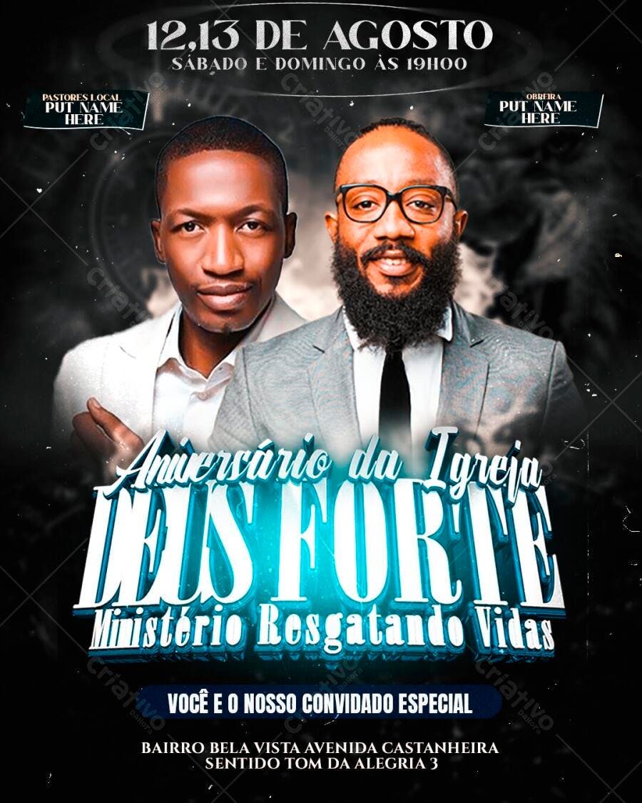 Flyer Aniversário da Igreja Evangélica PSD Editável